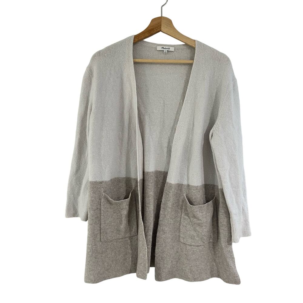 Madewell Colorblock Kent Cardigan Oversized Merino Wool Alpaca Sweater Size L